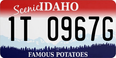 ID license plate 1T0967G