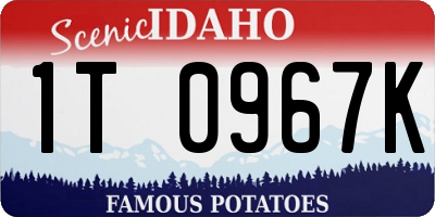 ID license plate 1T0967K