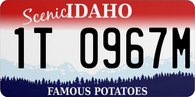 ID license plate 1T0967M
