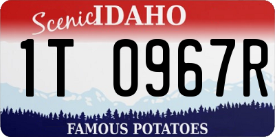 ID license plate 1T0967R