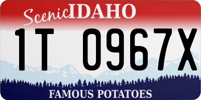 ID license plate 1T0967X