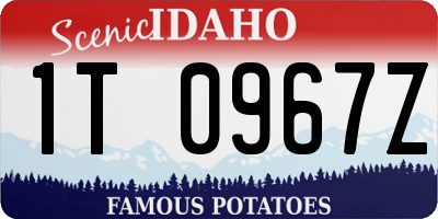 ID license plate 1T0967Z