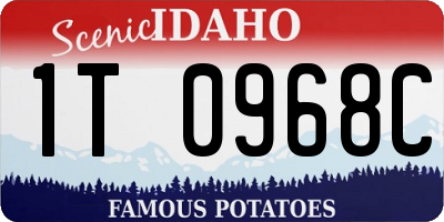 ID license plate 1T0968C