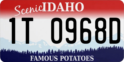 ID license plate 1T0968D