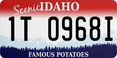 ID license plate 1T0968I