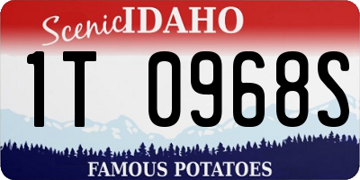 ID license plate 1T0968S