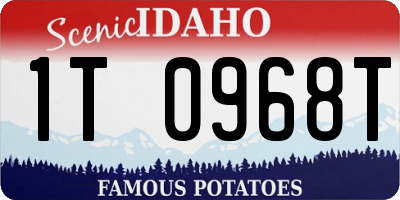ID license plate 1T0968T