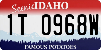 ID license plate 1T0968W