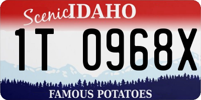 ID license plate 1T0968X