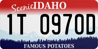 ID license plate 1T0970D