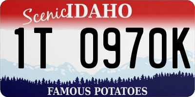 ID license plate 1T0970K
