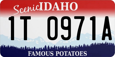ID license plate 1T0971A