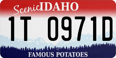 ID license plate 1T0971D