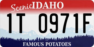 ID license plate 1T0971F