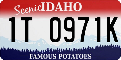 ID license plate 1T0971K