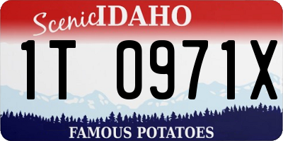 ID license plate 1T0971X