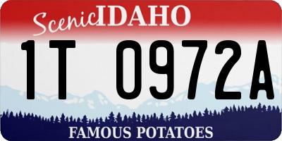 ID license plate 1T0972A