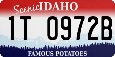 ID license plate 1T0972B