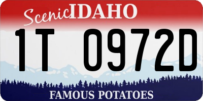 ID license plate 1T0972D