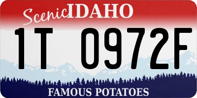 ID license plate 1T0972F