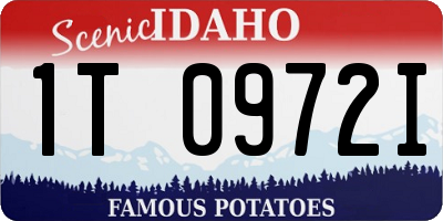 ID license plate 1T0972I