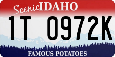 ID license plate 1T0972K