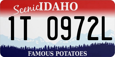 ID license plate 1T0972L