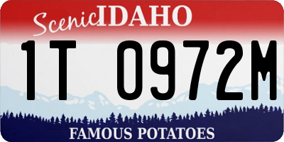 ID license plate 1T0972M