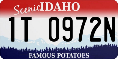 ID license plate 1T0972N