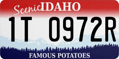 ID license plate 1T0972R