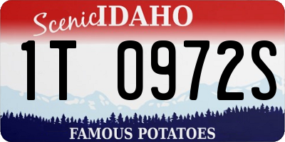 ID license plate 1T0972S