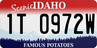 ID license plate 1T0972W