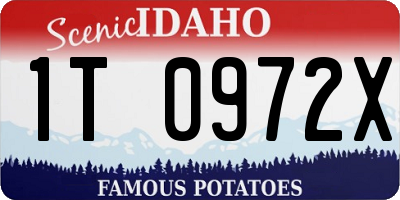 ID license plate 1T0972X