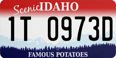 ID license plate 1T0973D
