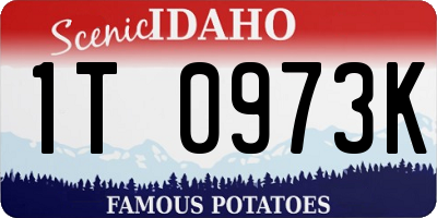 ID license plate 1T0973K