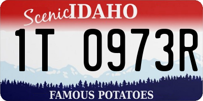ID license plate 1T0973R