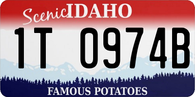 ID license plate 1T0974B