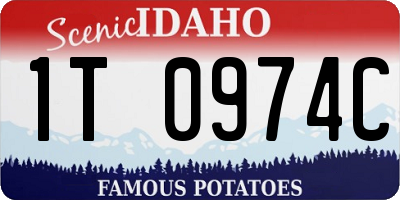 ID license plate 1T0974C