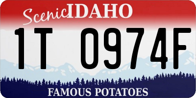 ID license plate 1T0974F