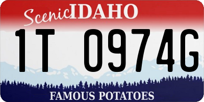 ID license plate 1T0974G