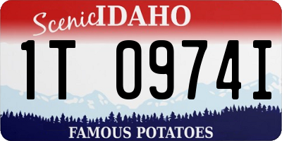 ID license plate 1T0974I
