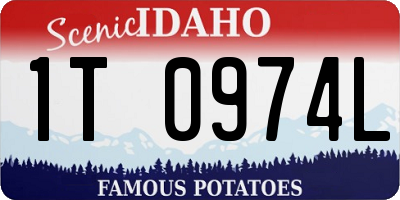 ID license plate 1T0974L