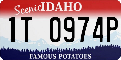 ID license plate 1T0974P