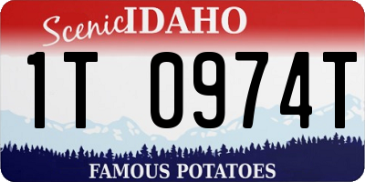 ID license plate 1T0974T