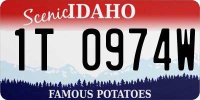 ID license plate 1T0974W