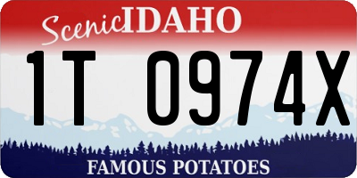 ID license plate 1T0974X