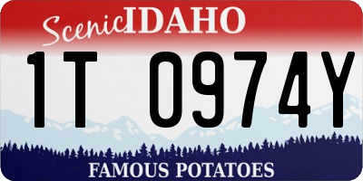 ID license plate 1T0974Y
