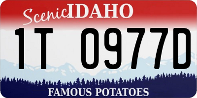 ID license plate 1T0977D