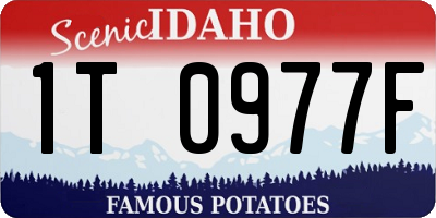 ID license plate 1T0977F