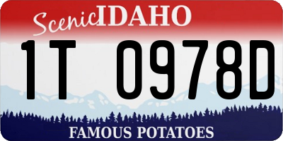 ID license plate 1T0978D